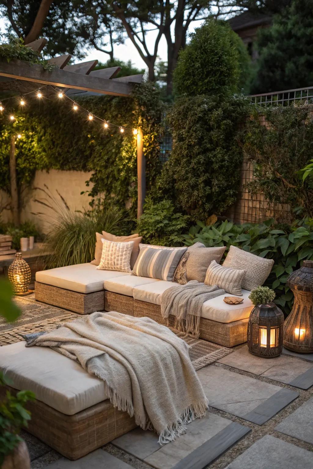 A cozy seating nook perfect for relaxation and intimate gatherings.