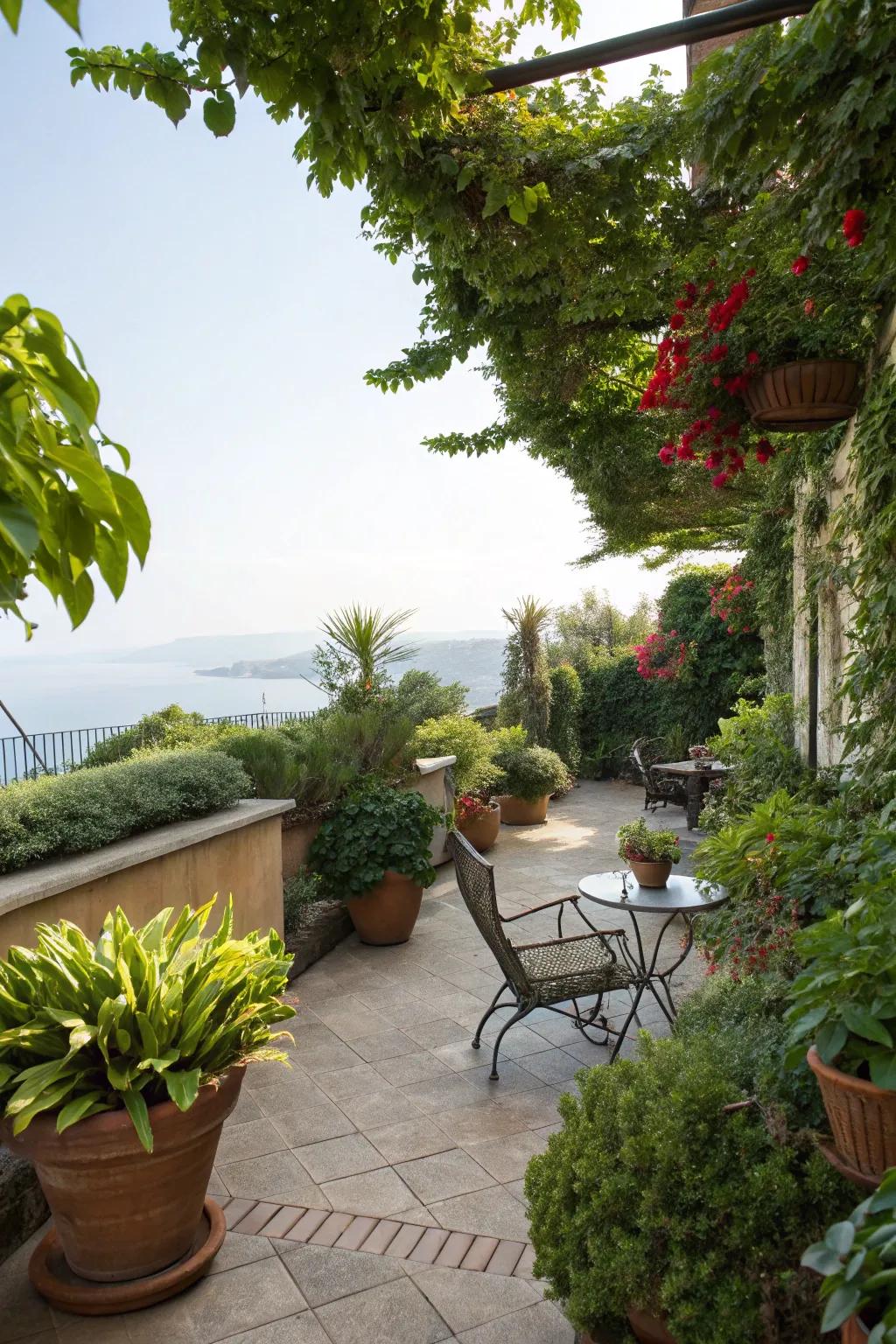 Lush landscaping that enhances the natural beauty of your patio.