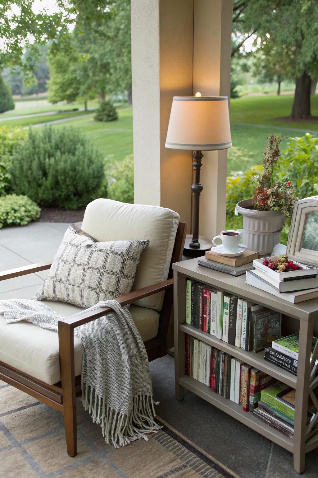 A cozy reading corner perfect for book lovers and relaxation.