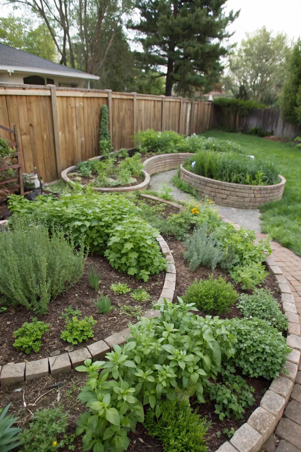 An herb spiral garden is a practical and beautiful addition.