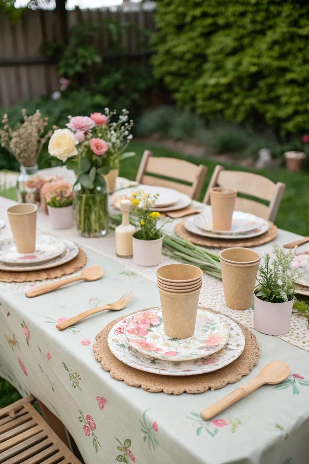 Eco-friendly tableware adds sustainability to your celebration.