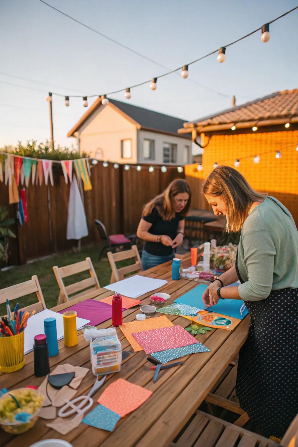 A crafty station for guests to create meaningful keepsakes.