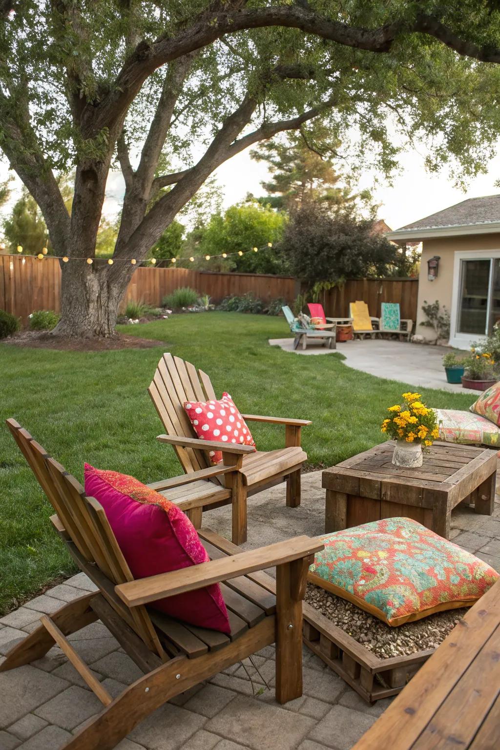 A cozy and casual seating arrangement perfect for mingling guests.