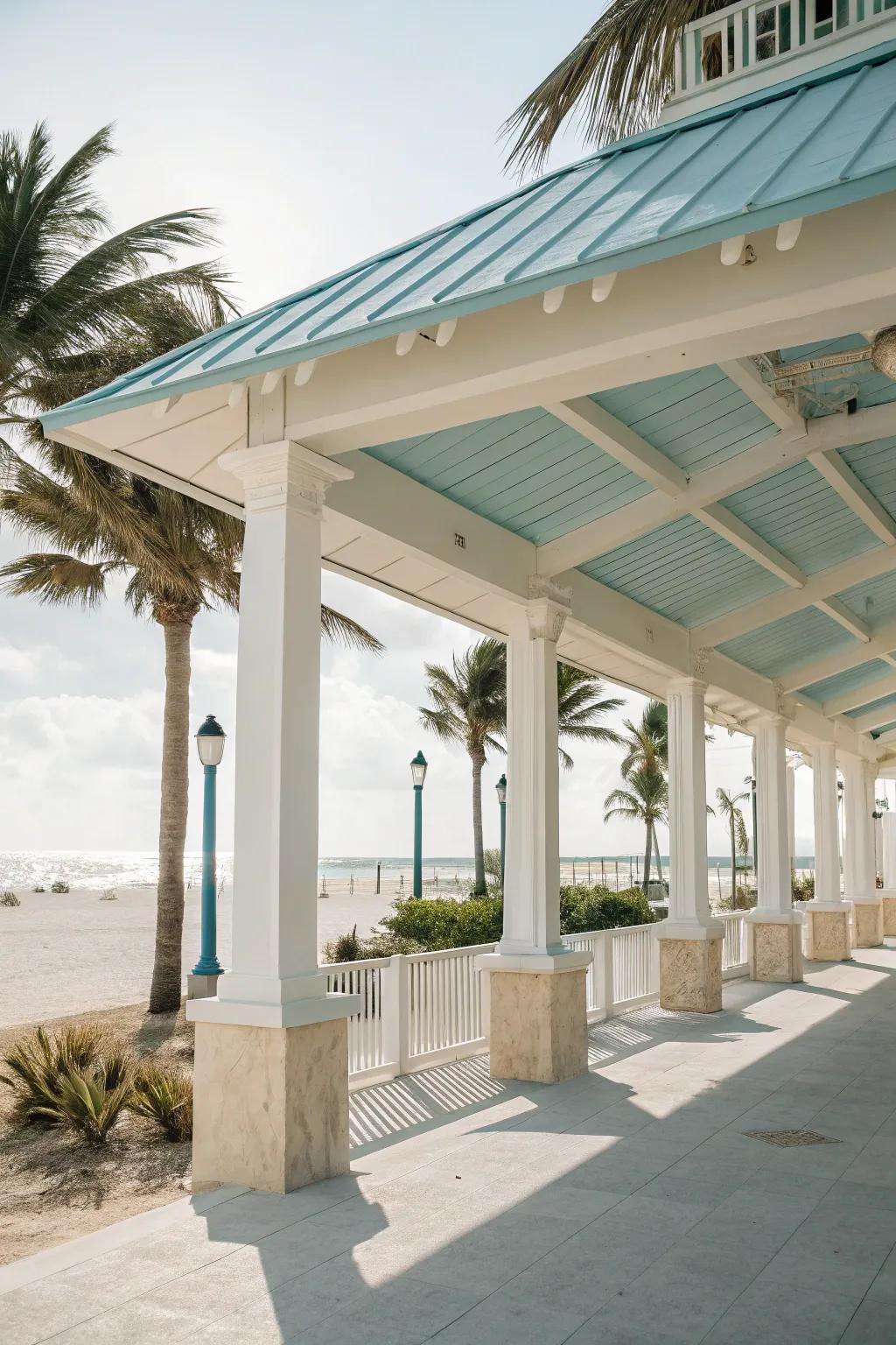 A coastal portico bringing the beach to your door.