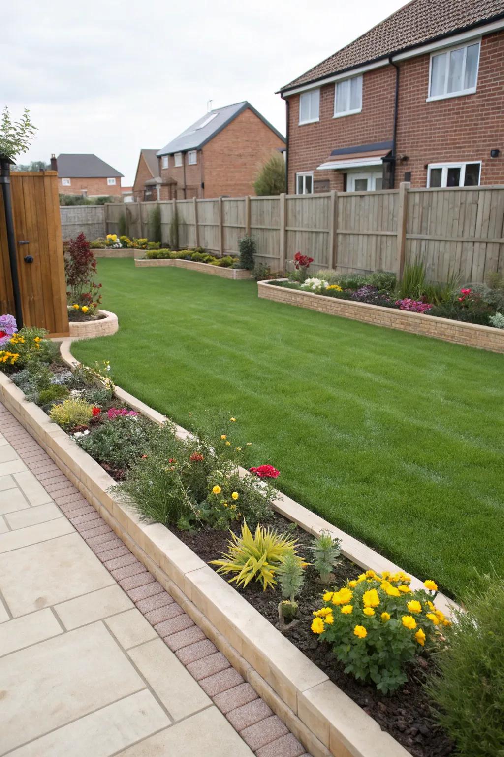 A simple yet elegant lawn design for a fresh garden look.