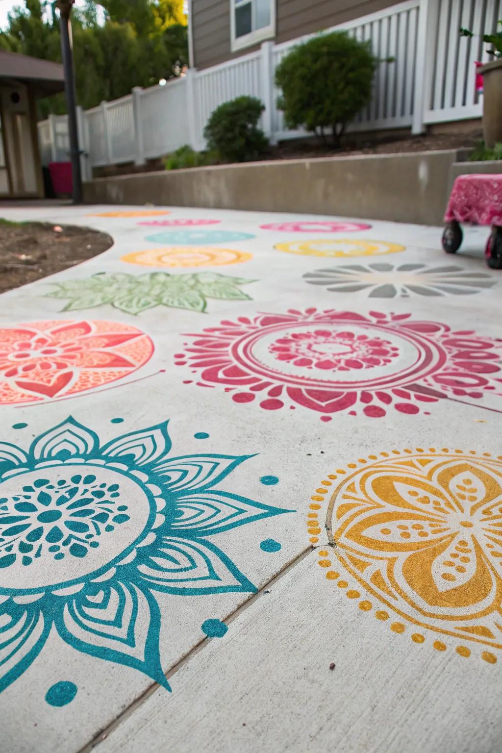 Create unique patterns with stencils.