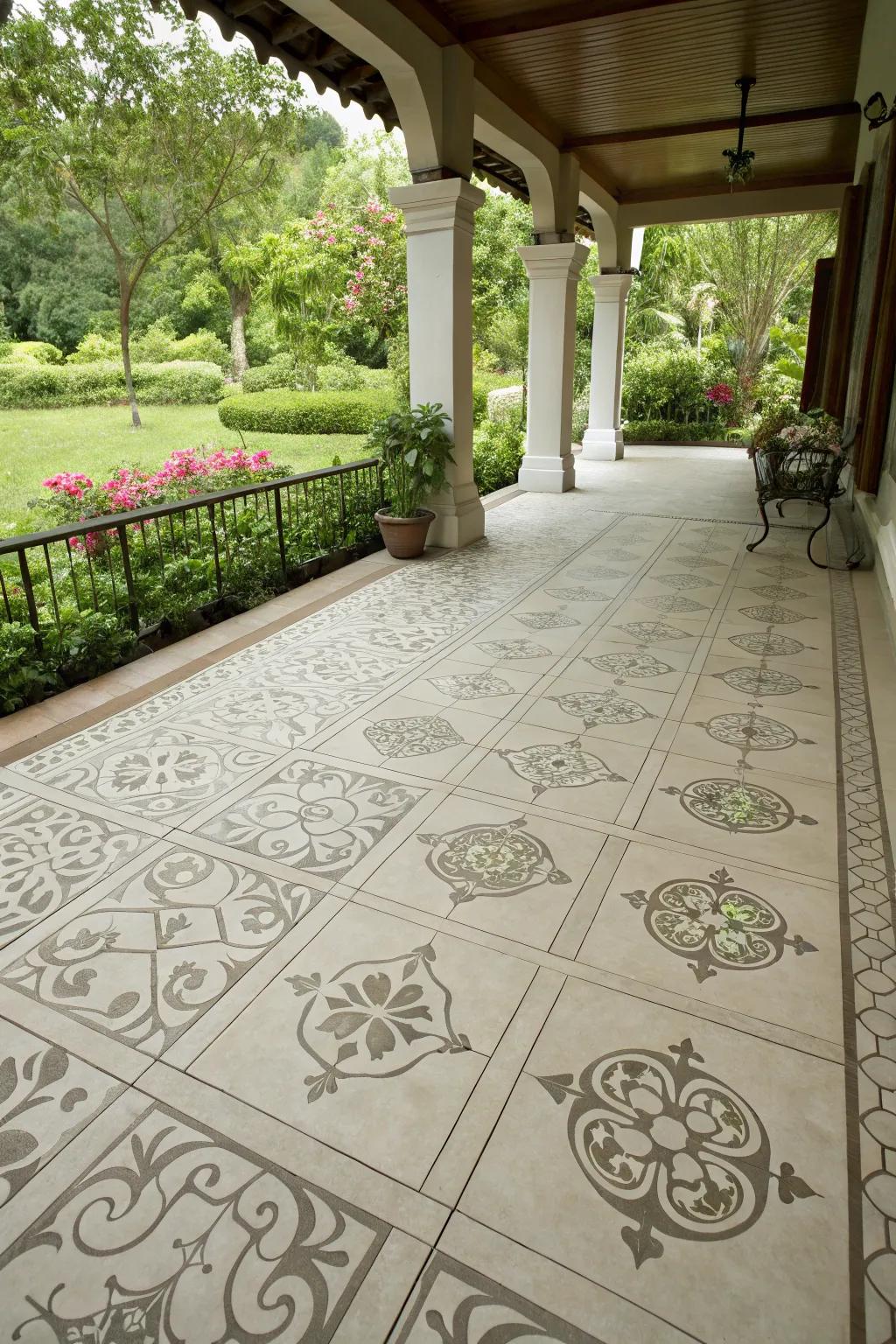 Add elegance to your patio with tiles.
