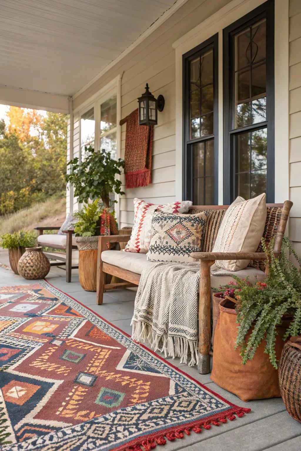 Mixing textures and patterns creates visual interest.