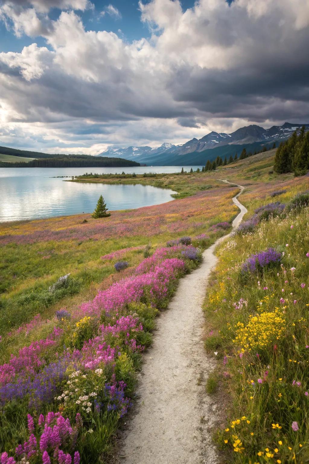 Wildflower walks add charm and color to your lakeside.