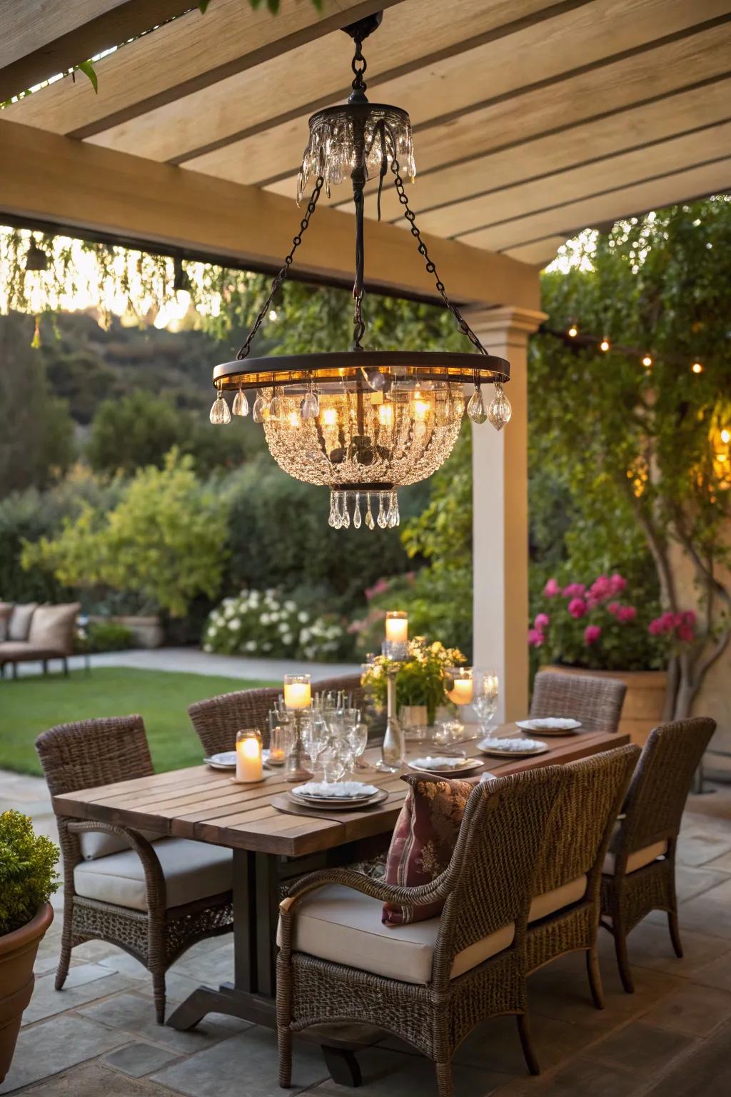 Make a statement with unique outdoor lighting fixtures.