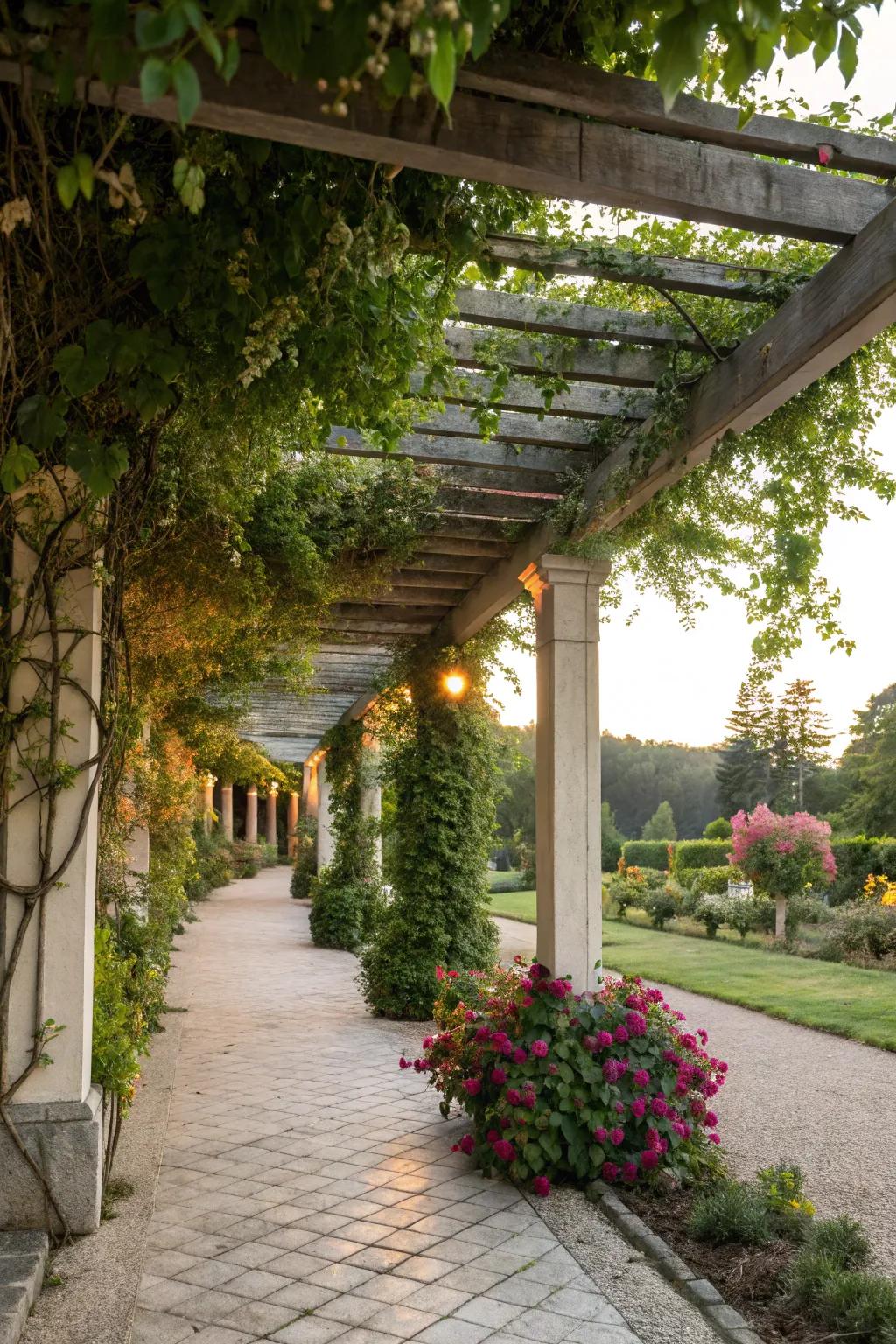Enjoy the blend of nature and architecture with a pergola.
