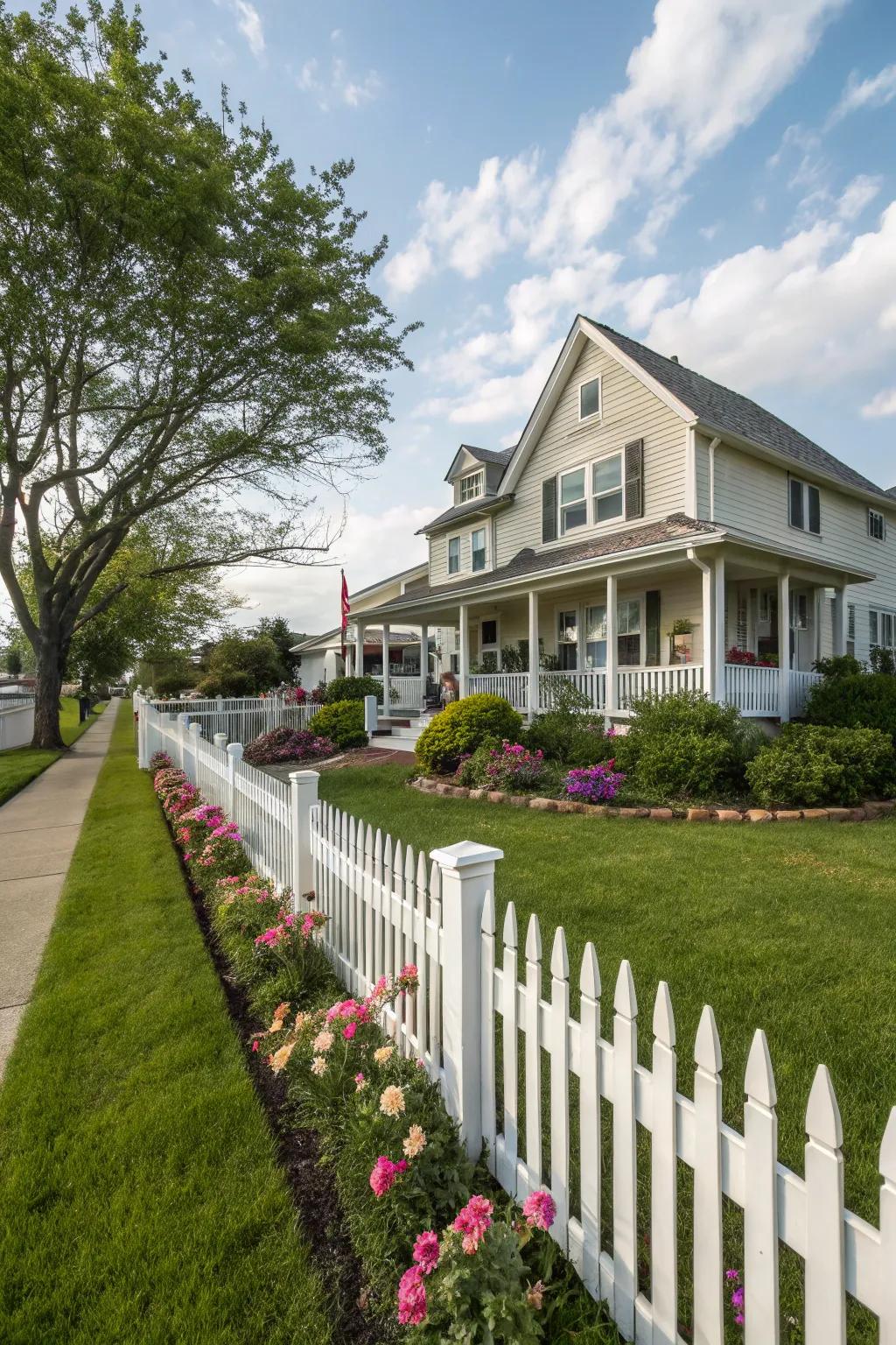 A timeless classic, the white picket fence never goes out of style.