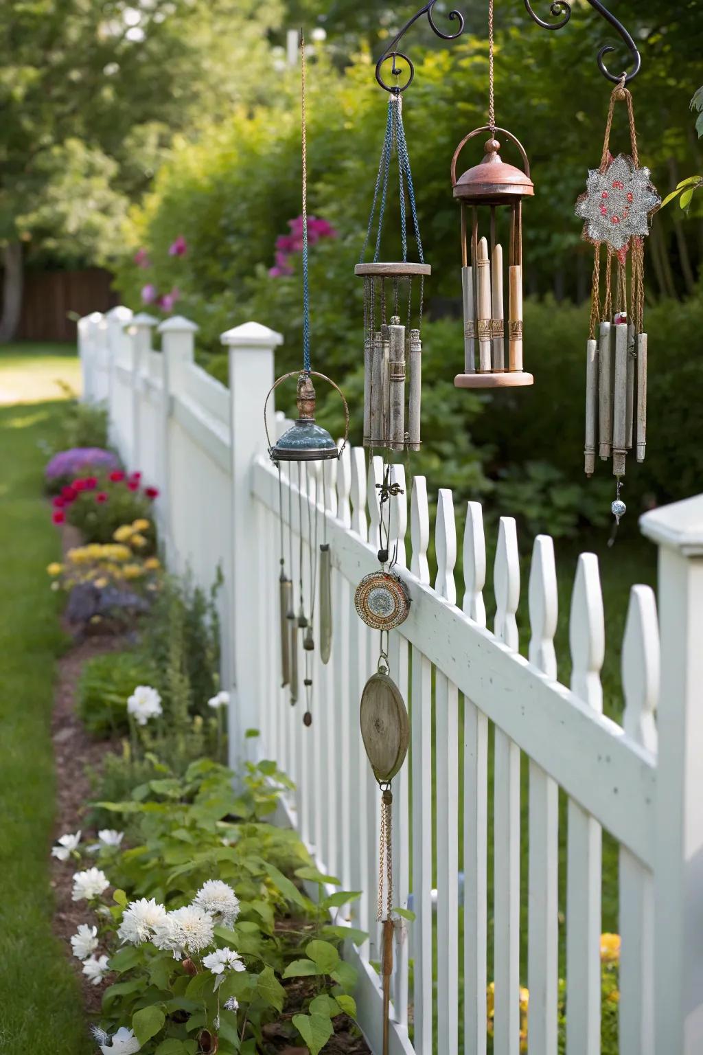 Wind chimes add a melodic touch to your outdoor space.