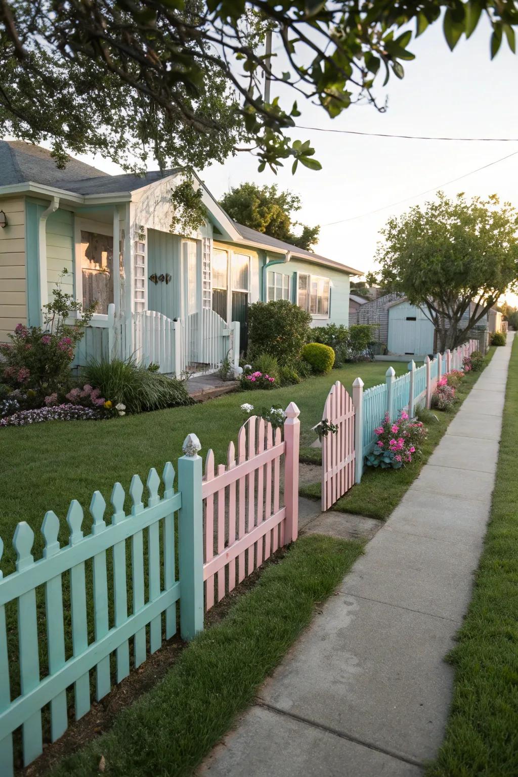 Add a splash of color to your garden with a colorful picket fence.