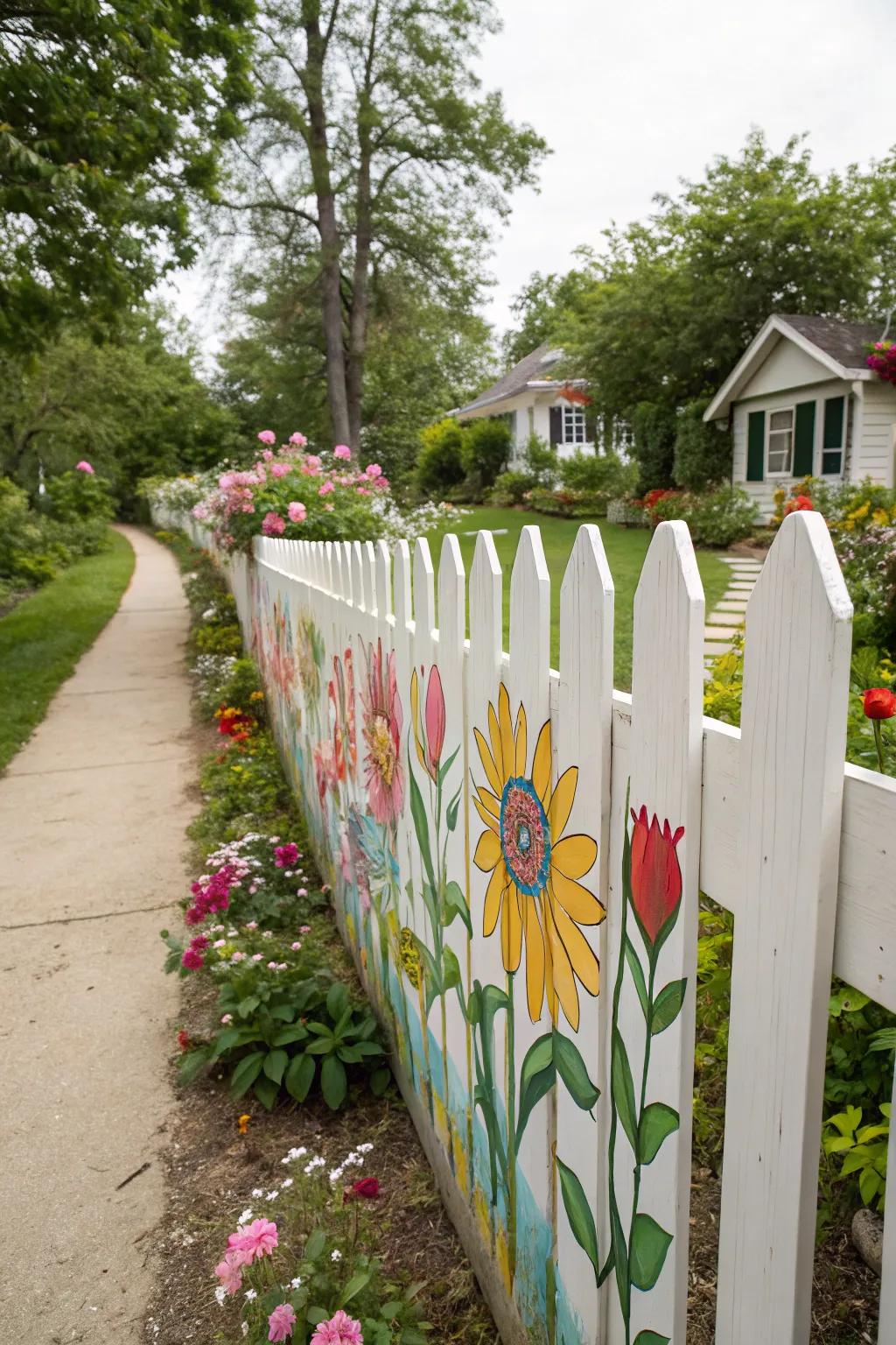 Painted murals turn your fence into a canvas of creativity.