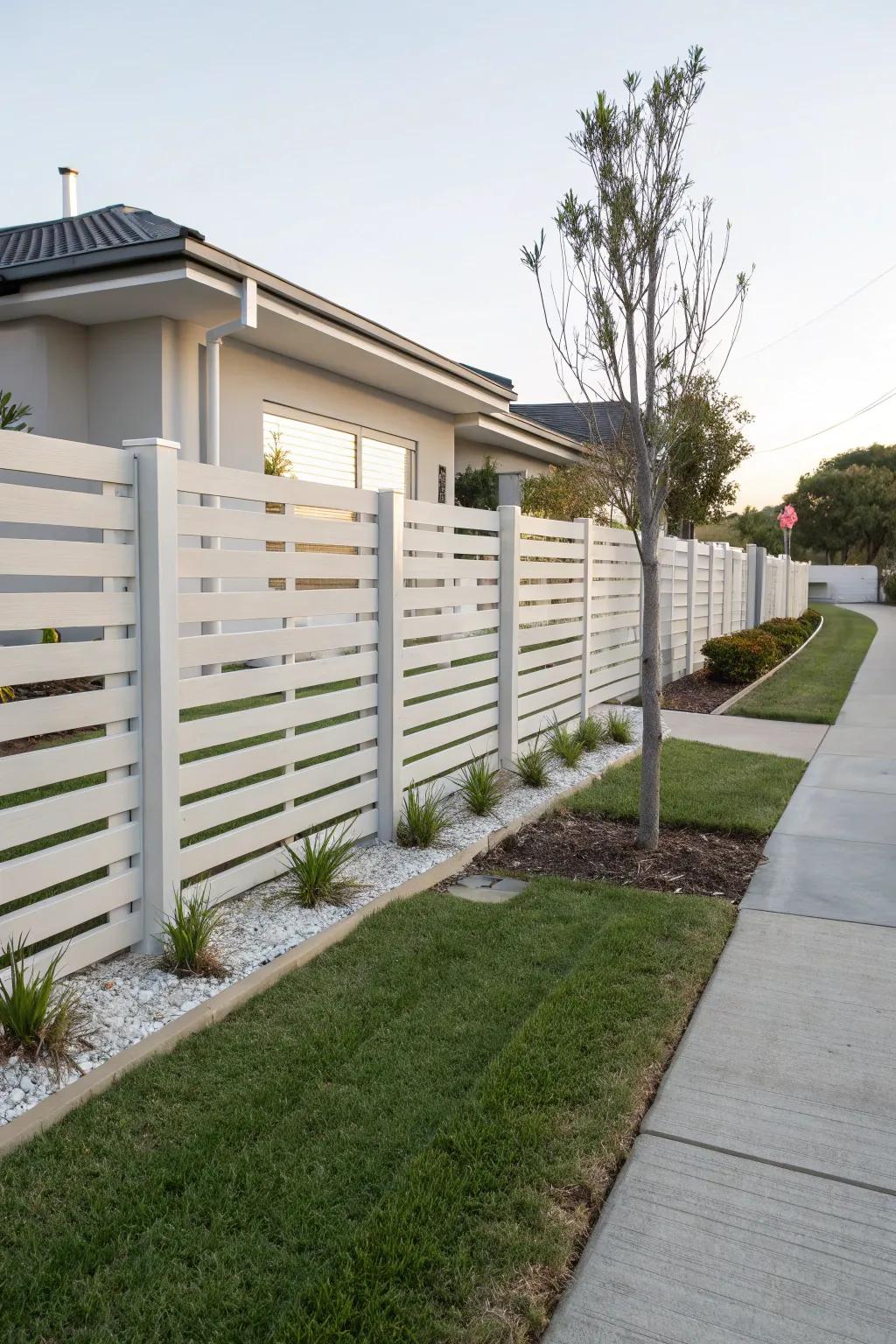 Modernize your fence with sleek horizontal slats.