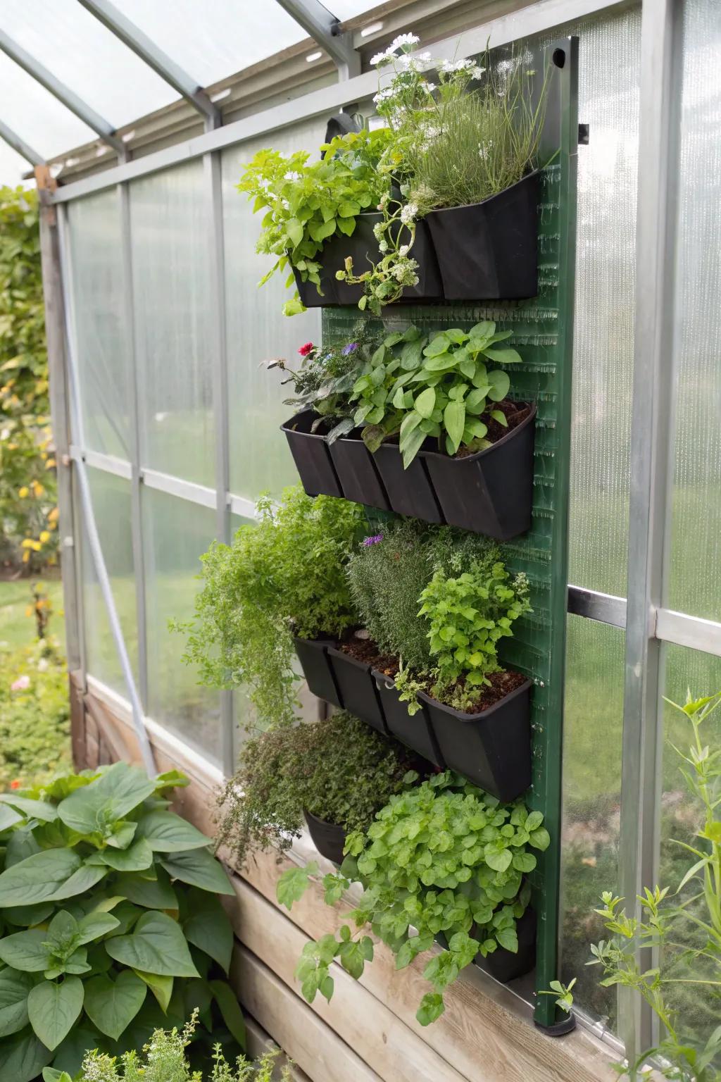 Utilize vertical space with wall-mounted planters.