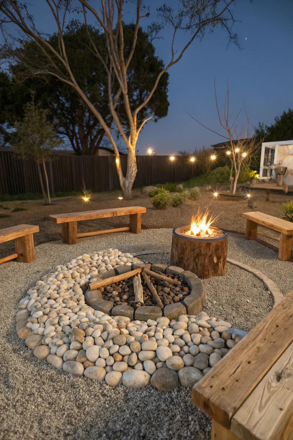 Gravel provides a clean and easy-to-maintain surface.