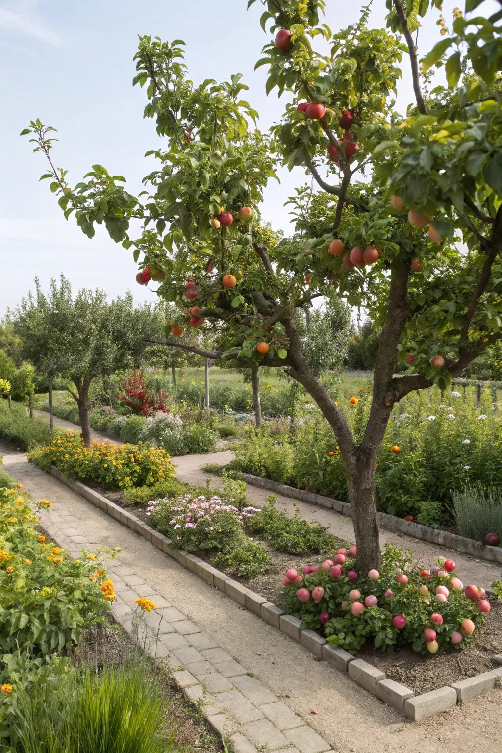 Harnessing microclimates for optimal fruit tree growth.