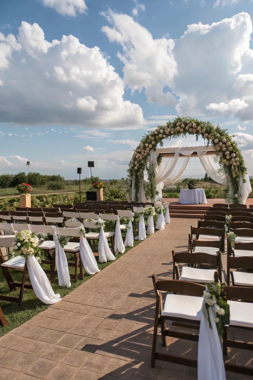 Theater-style seating provides a clear view for all guests.