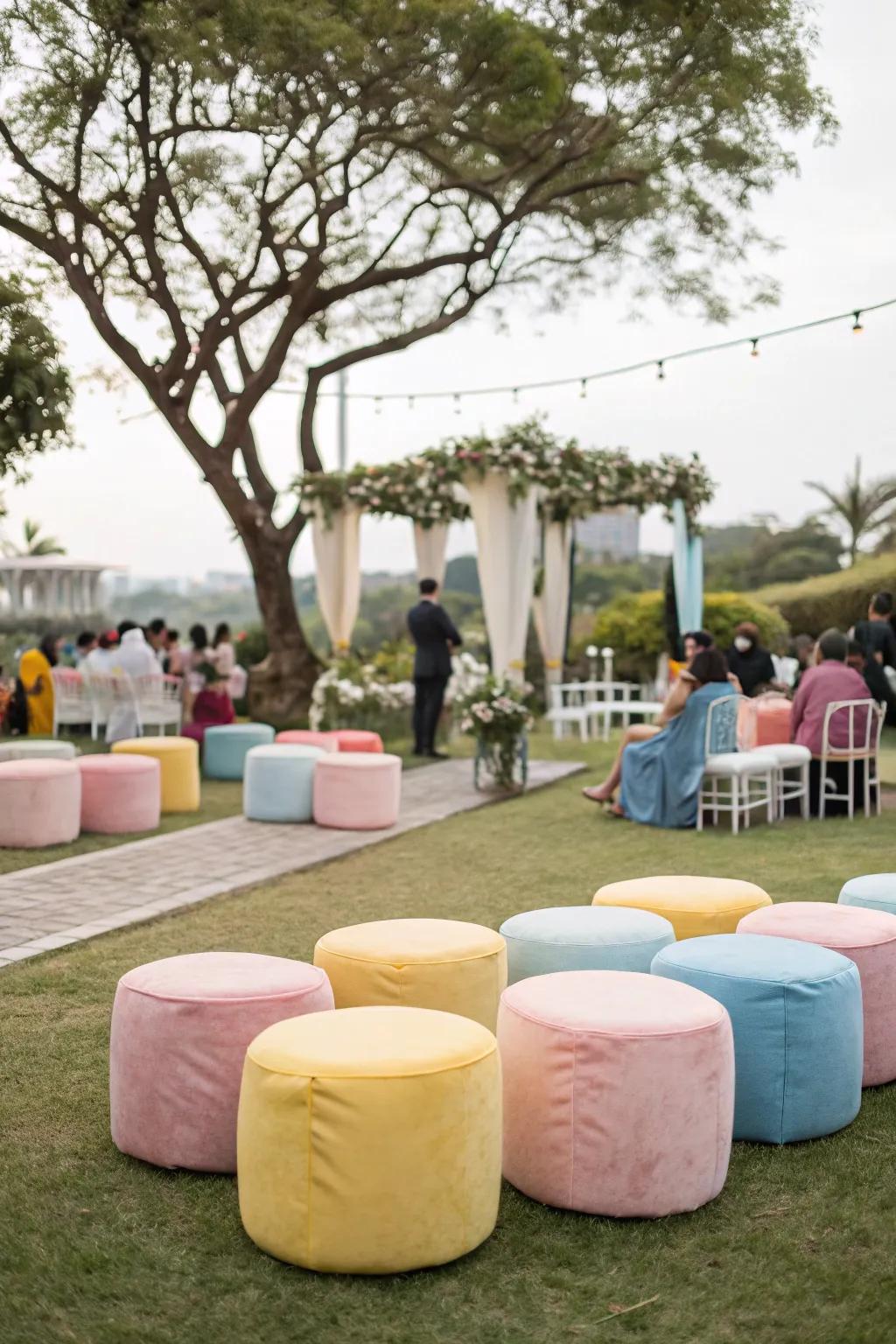 Ottomans offer stylish and comfortable seating options.