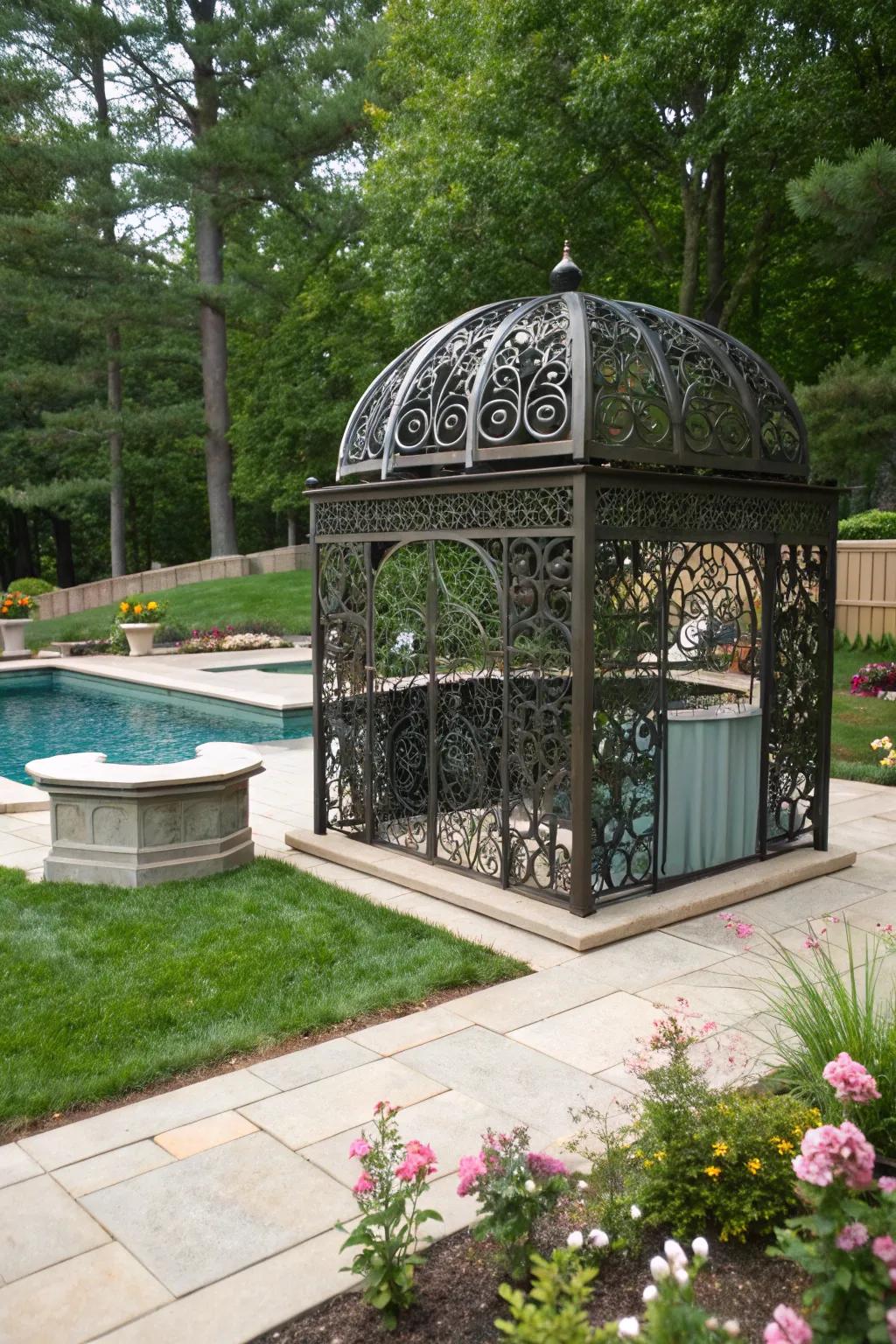 Custom-built covers offer a unique and personal way to hide pool equipment.