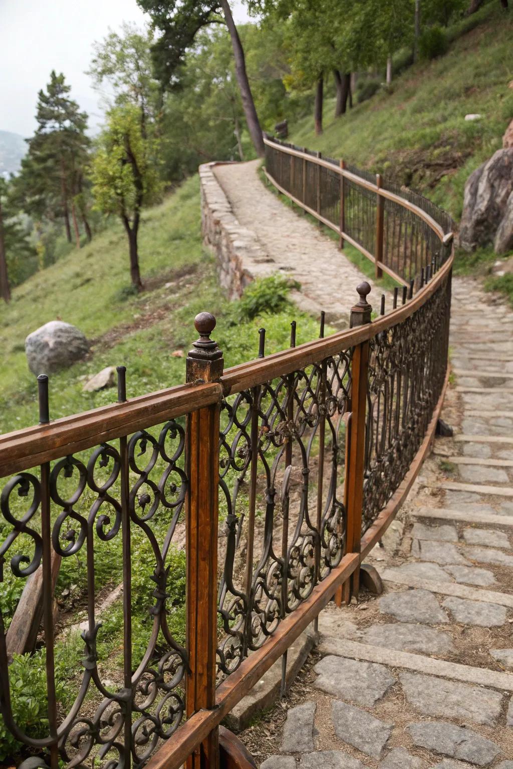 Mix materials for a unique and textured fence design.