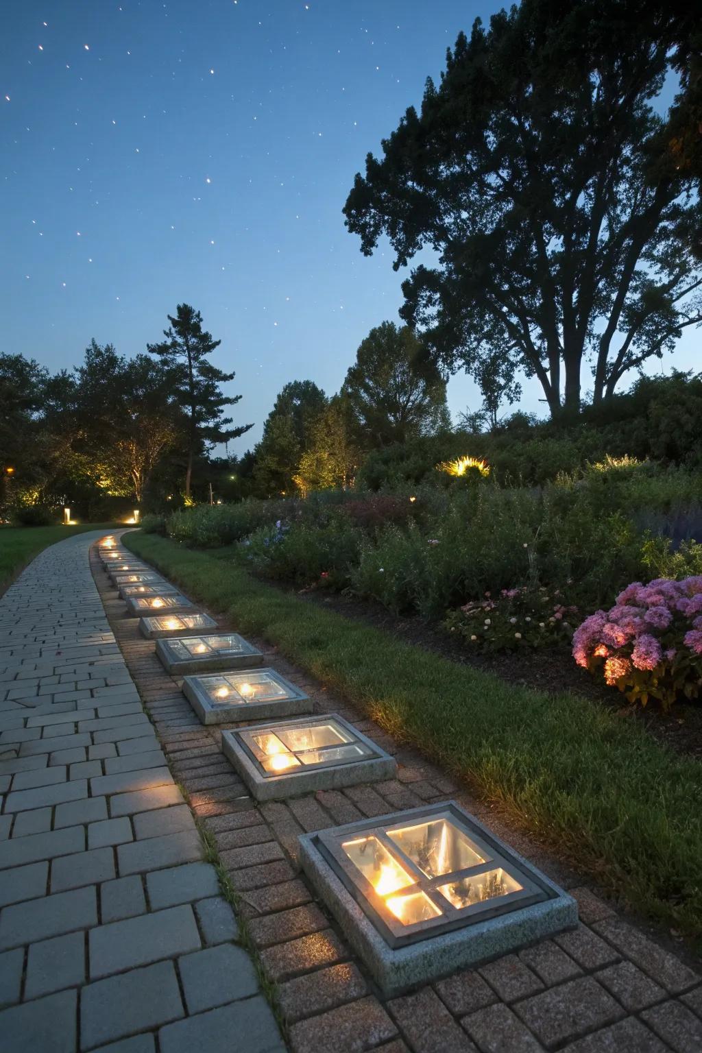 Light up your garden path with glowing glass blocks.