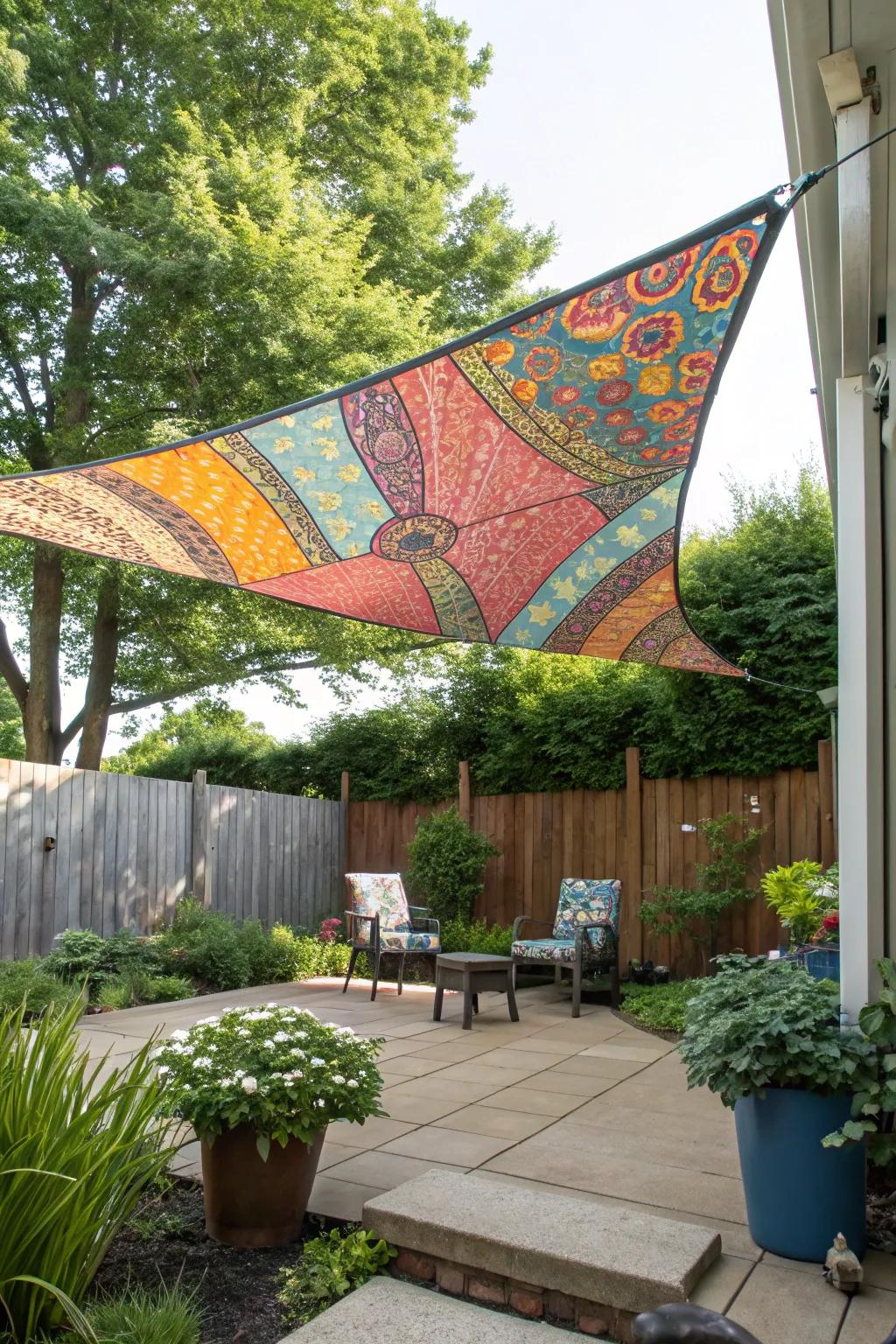 Stay cool with a chic shade sail.
