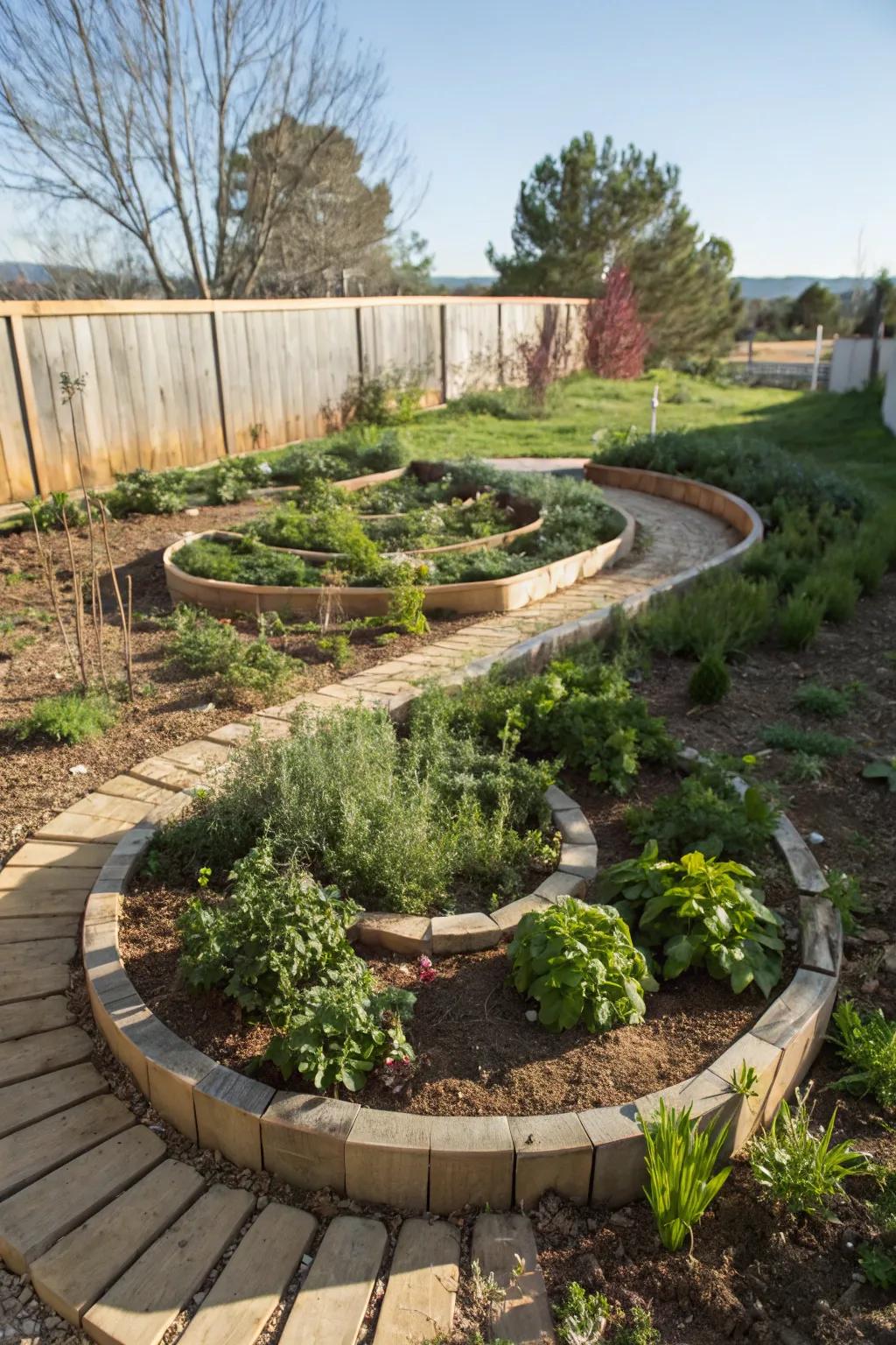 Grow herbs creatively with a spiral garden.