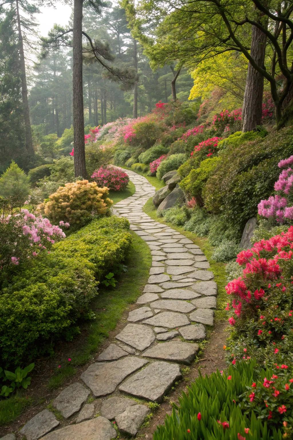 Add charm with a winding garden path.