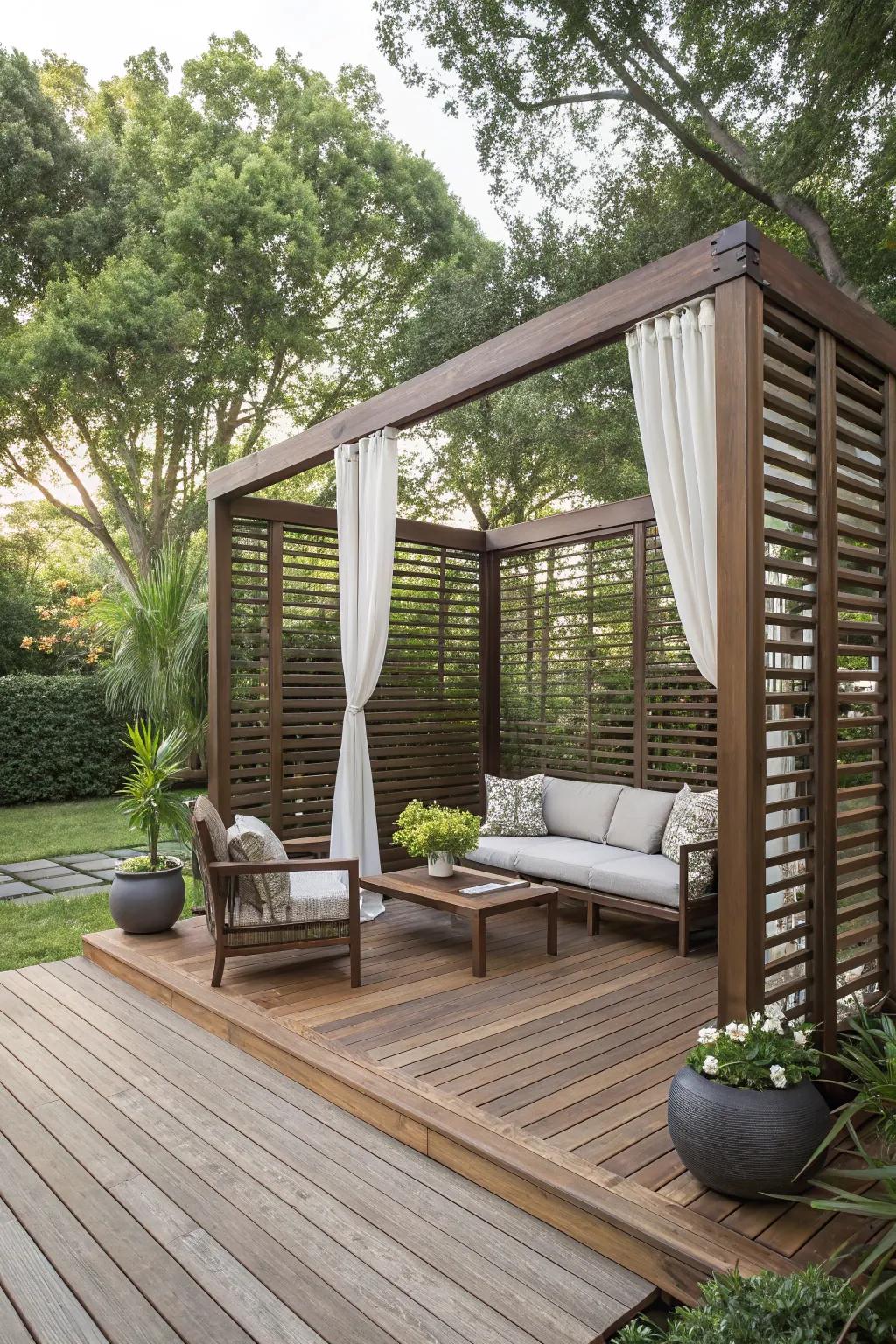 Privacy screens offer intimacy and style.