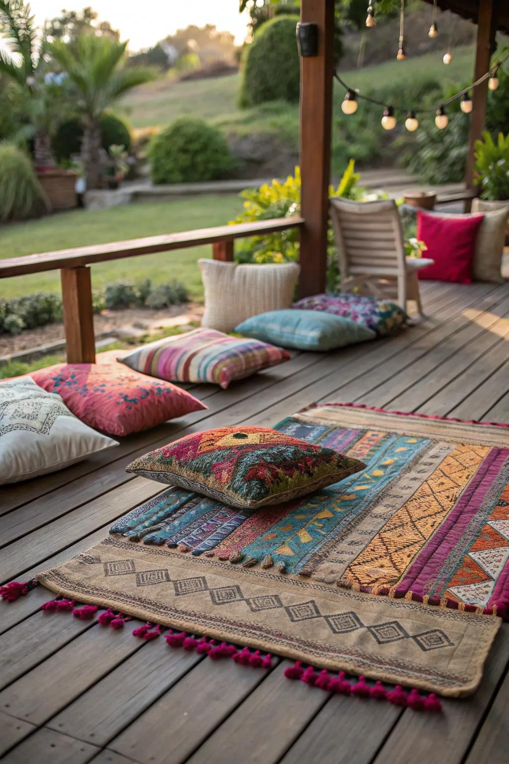 Colorful accents bring life to your deck.