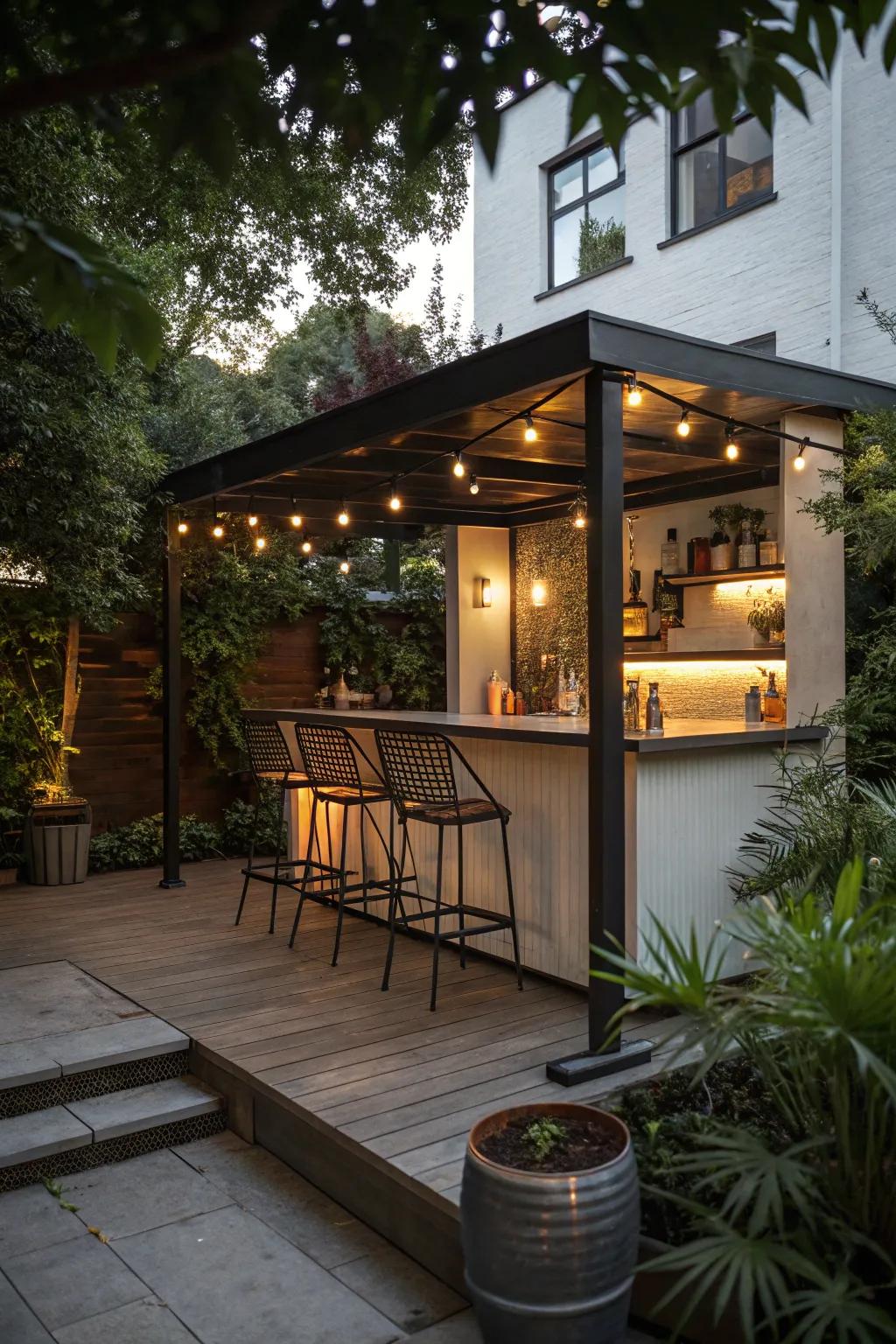 An open-air bar makes your patio the ultimate social spot.