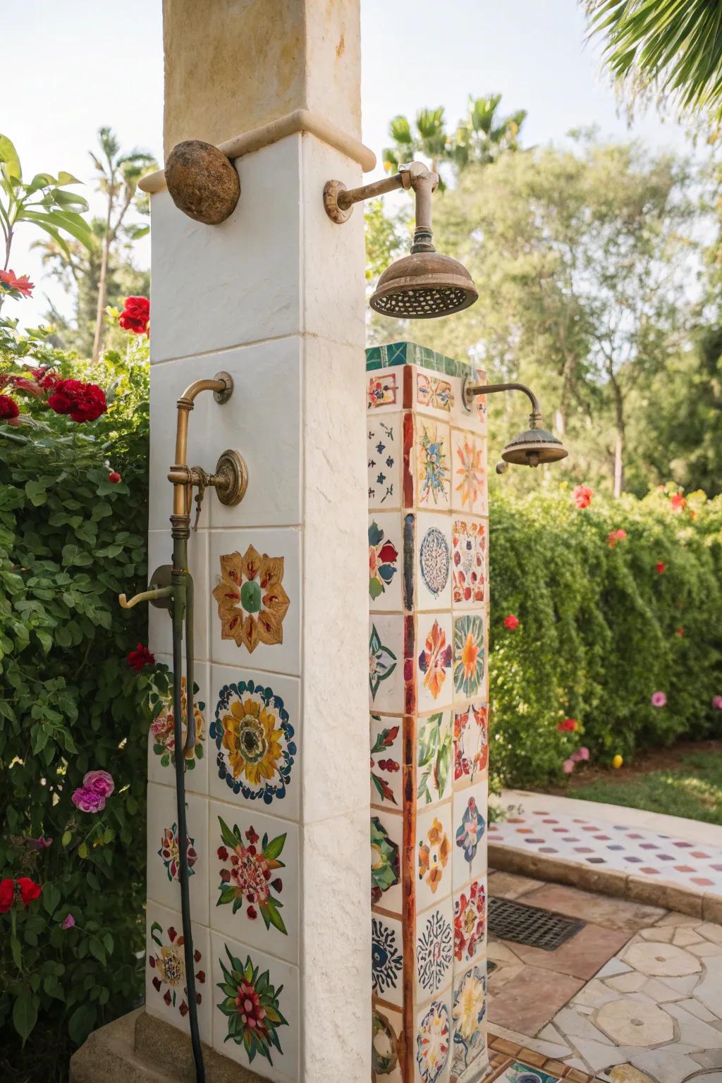 Express your style with colorful bohemian tiles.