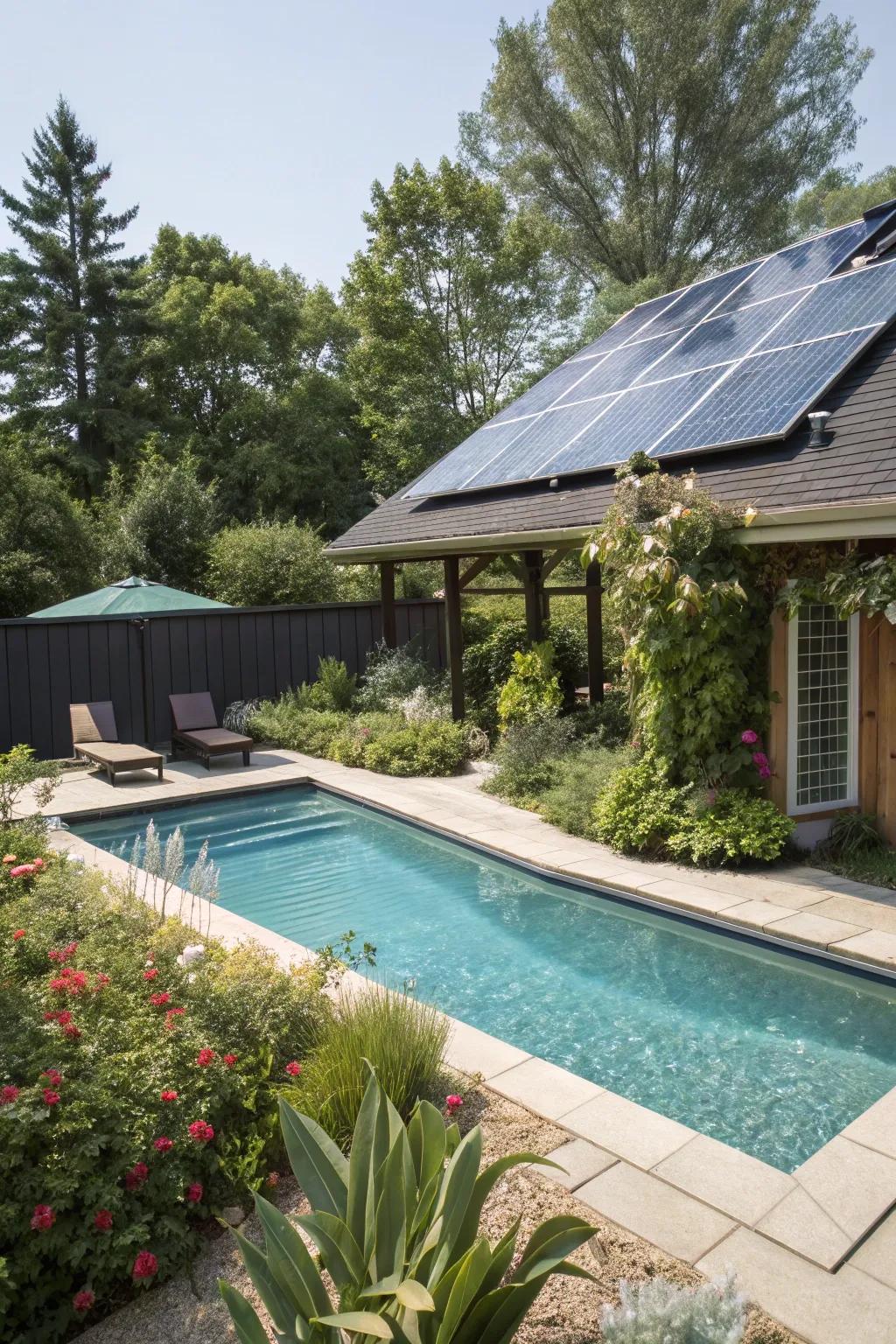 Warm your pool sustainably with solar heating.