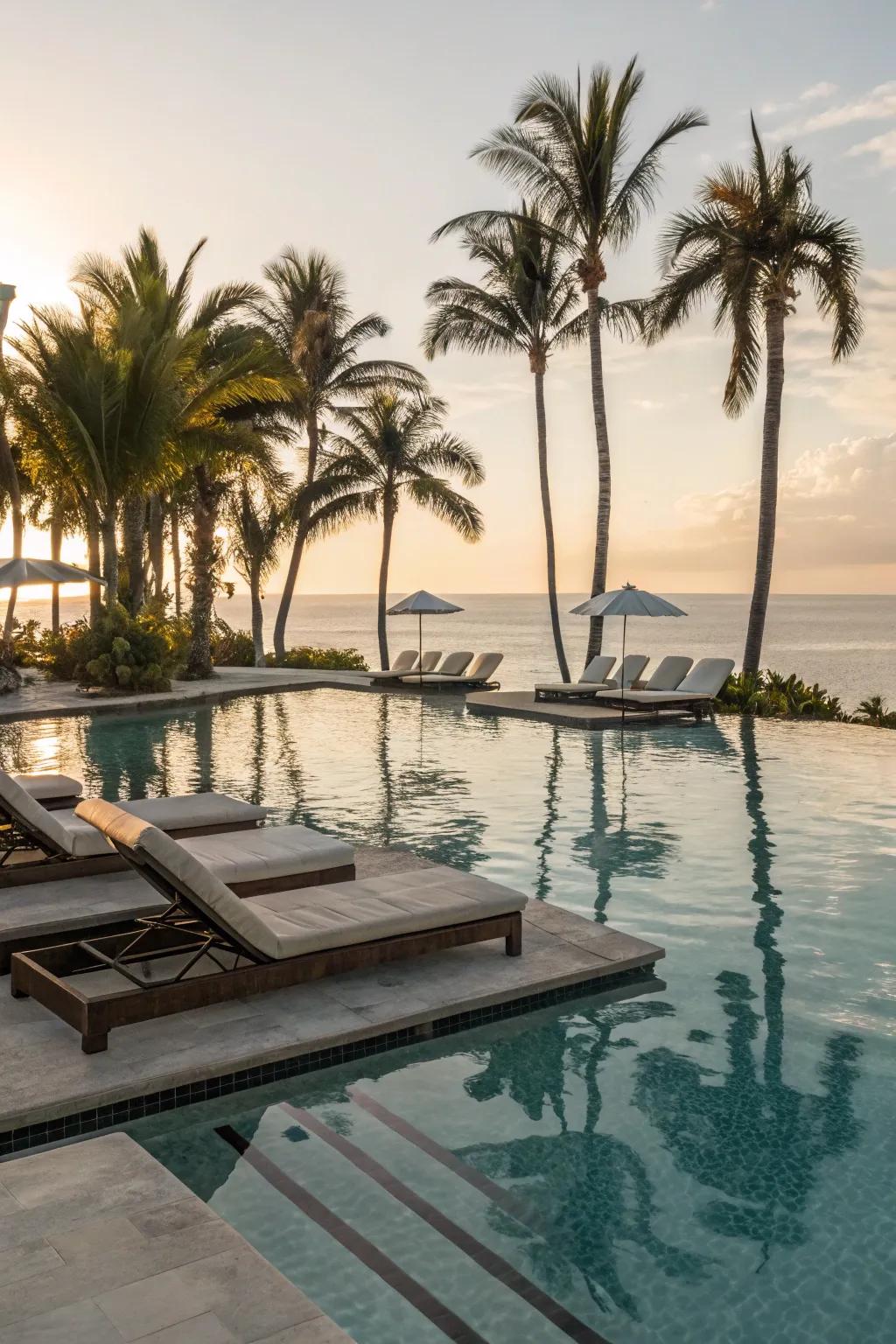 Float in comfort with pool loungers.