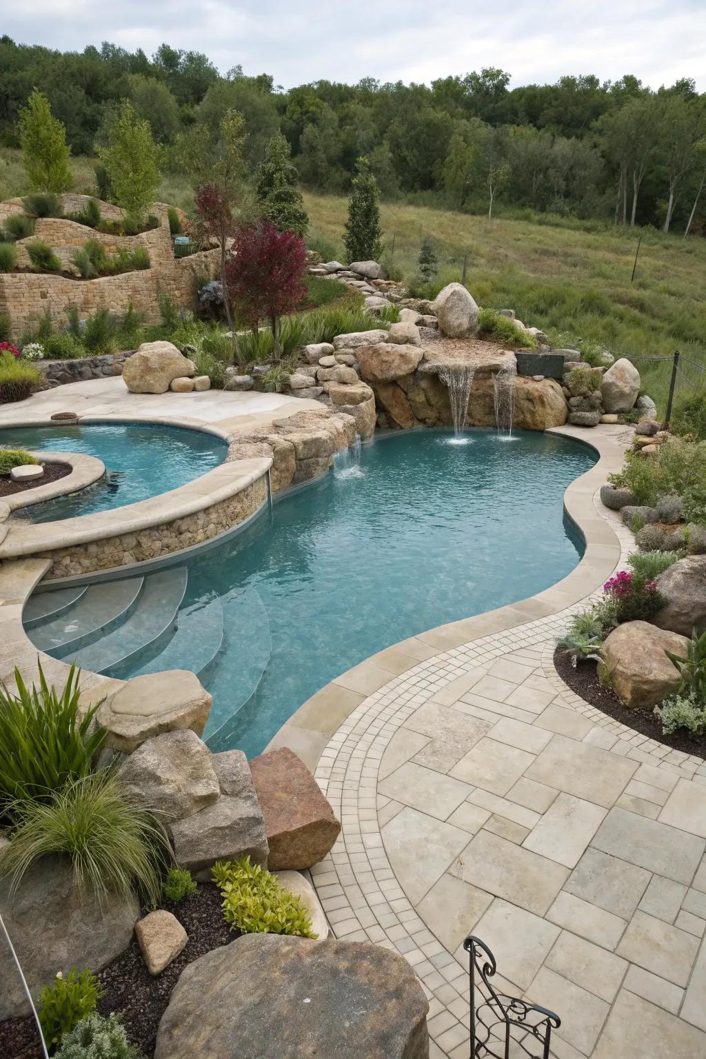 Express individuality with a custom-shaped pool.