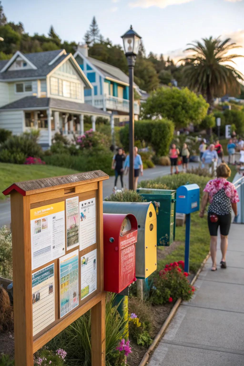 Connect and inform with an interactive community mailbox board.