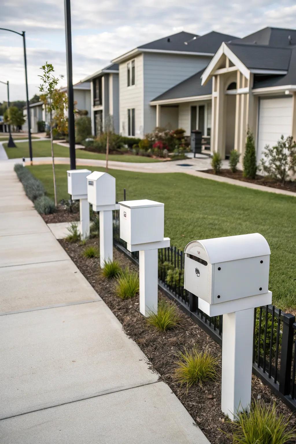Timeless elegance with minimalist mailbox design.
