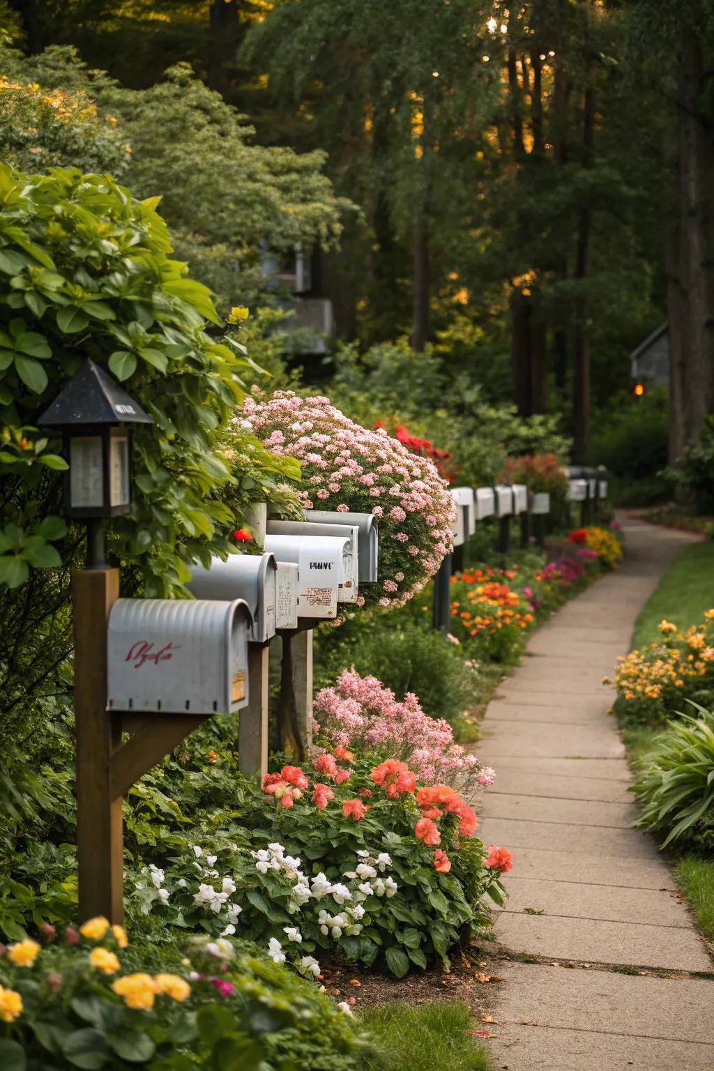 A garden oasis around your group mailboxes.