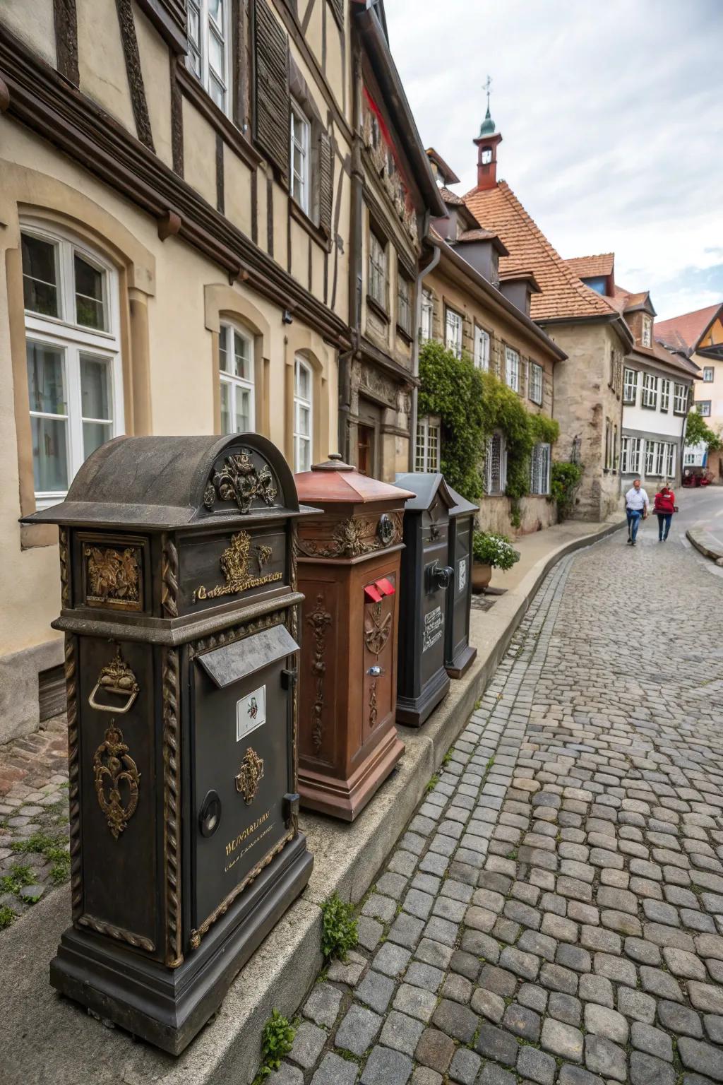 Step back in time with vintage mailbox designs.