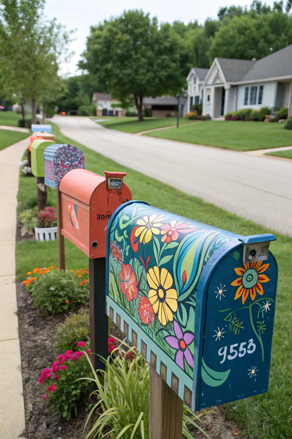 Express your style with custom-painted mailboxes.