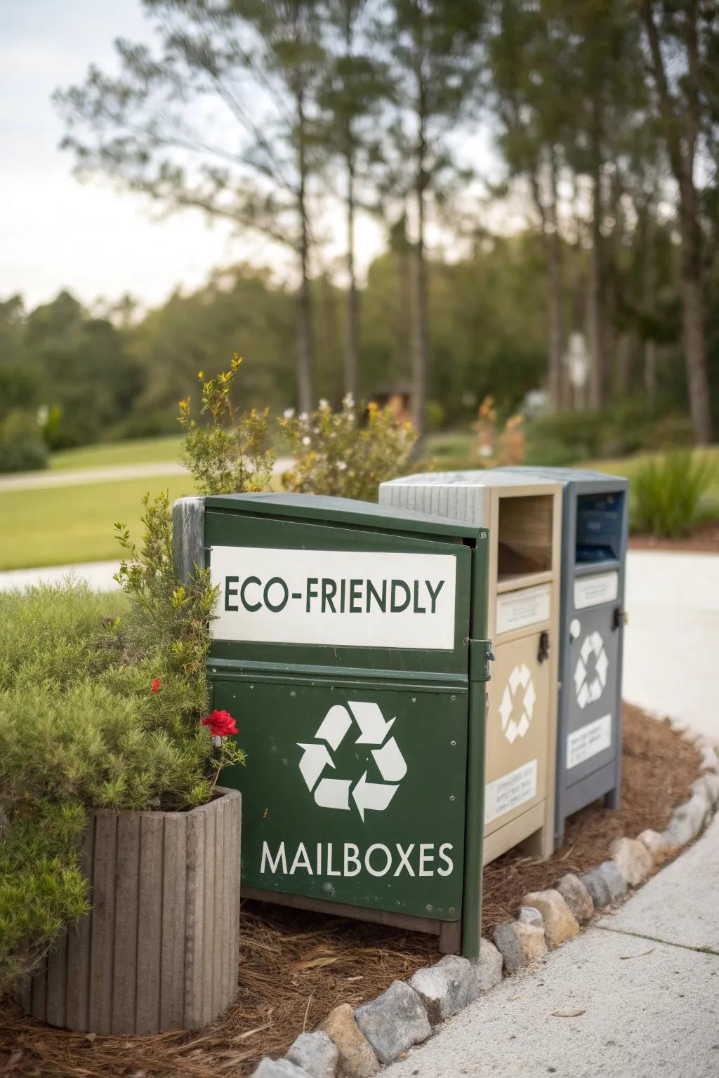 Sustainably stylish with eco-friendly mailbox materials.
