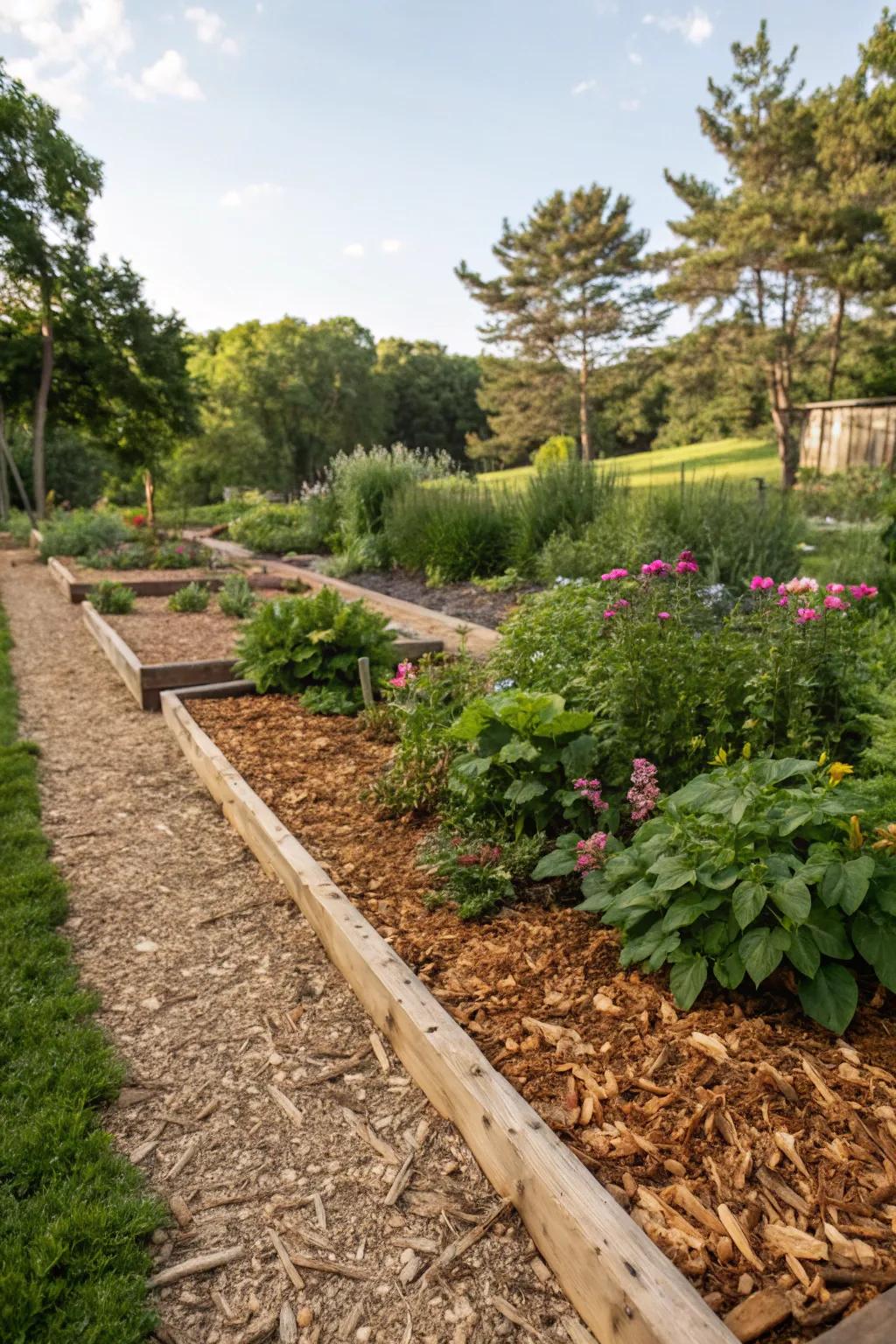 Wood chips bring a natural vibe to your garden spaces.