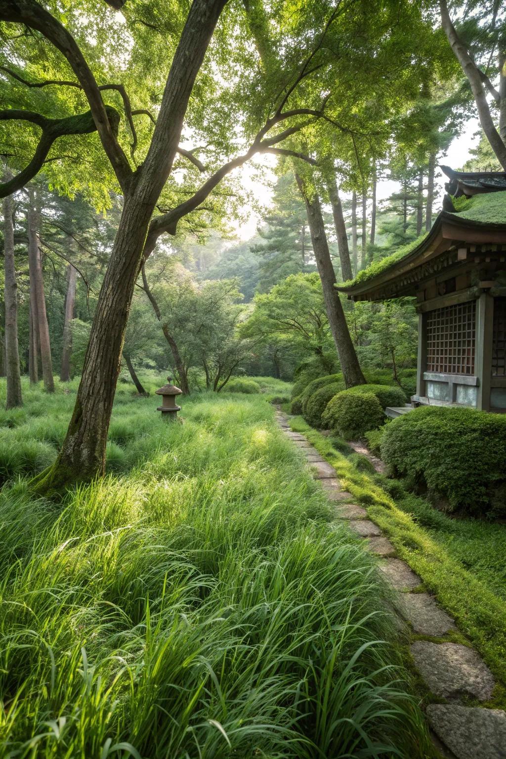 Japanese Forest Grass adds exotic elegance and color to shady areas.