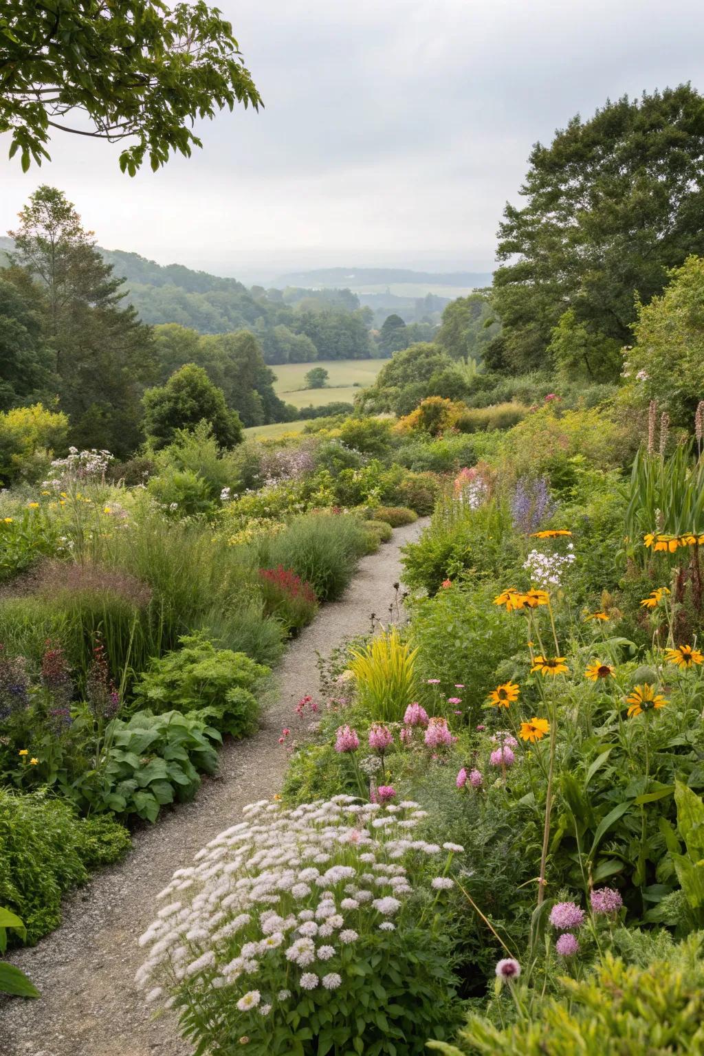 A garden that naturally integrates with its environment.