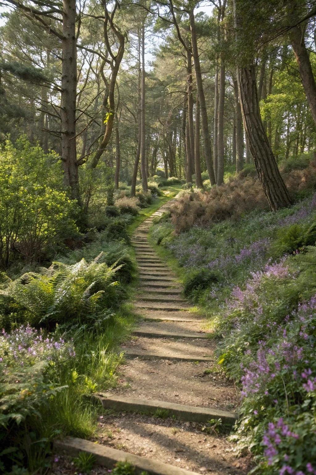 Layered plants create depth.