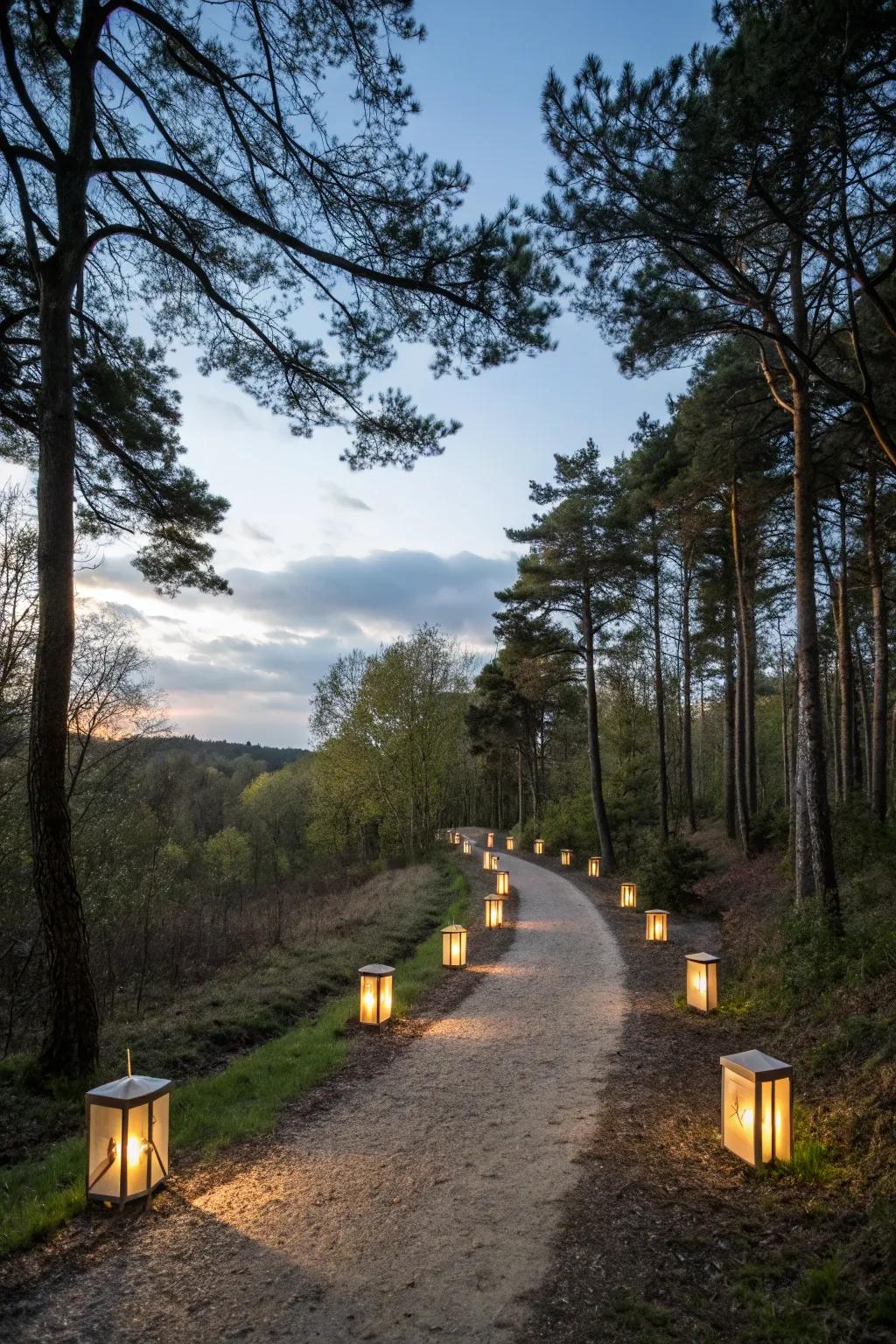 Natural lighting adds evening charm.