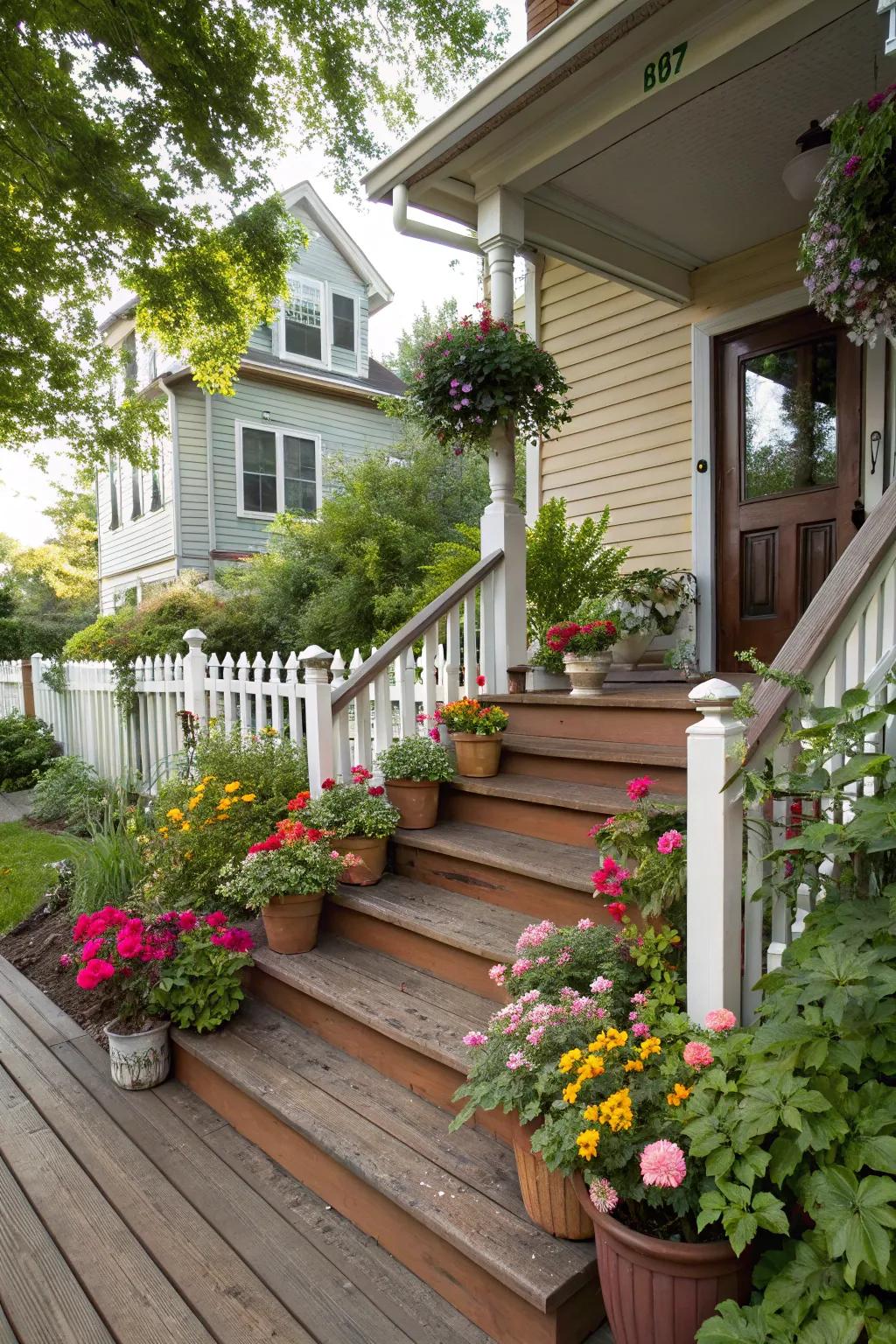 Wide steps make every entry feel like a grand welcome.